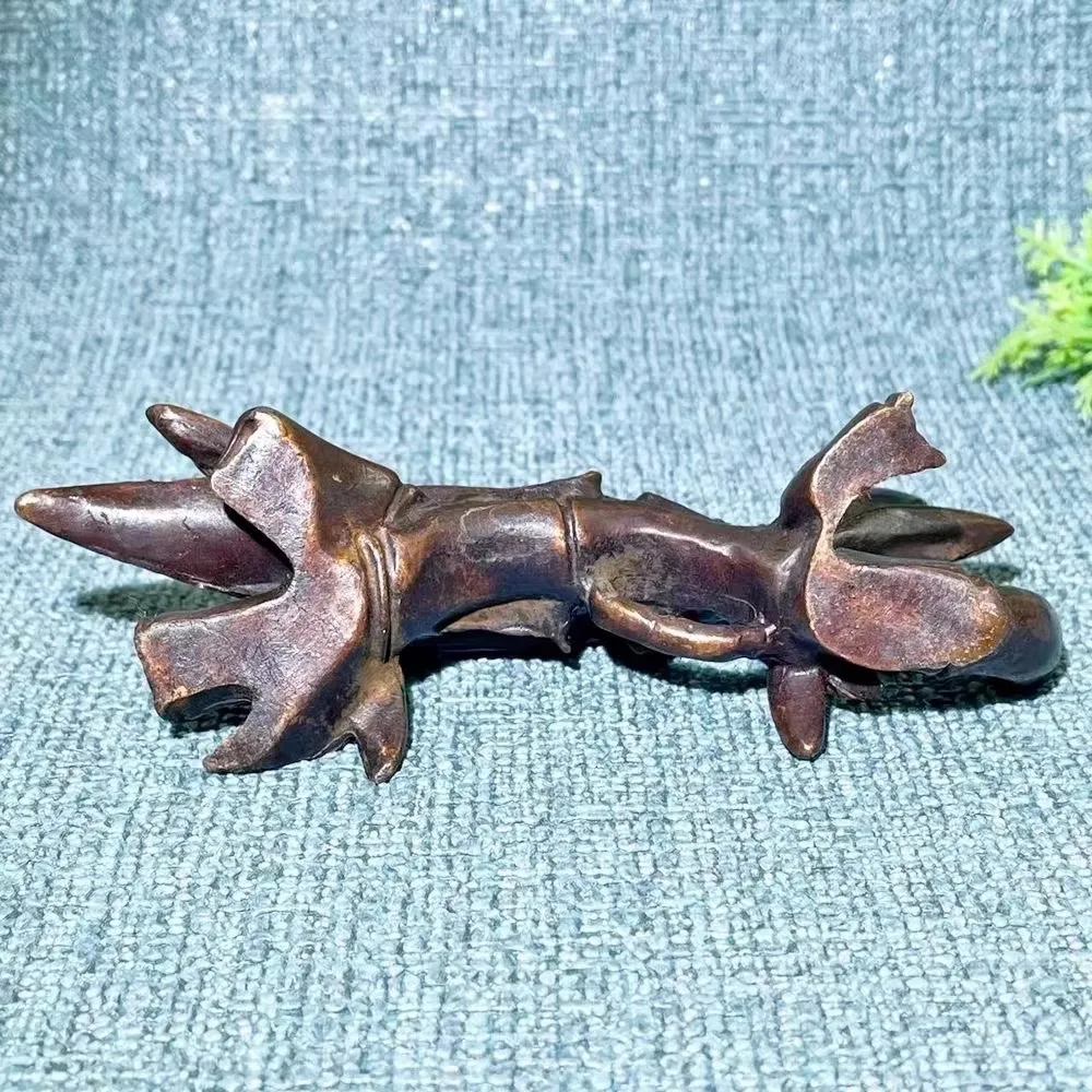 Chinese Bronze Hand Made *Cicada on Bamboo* Statue Small Ornament