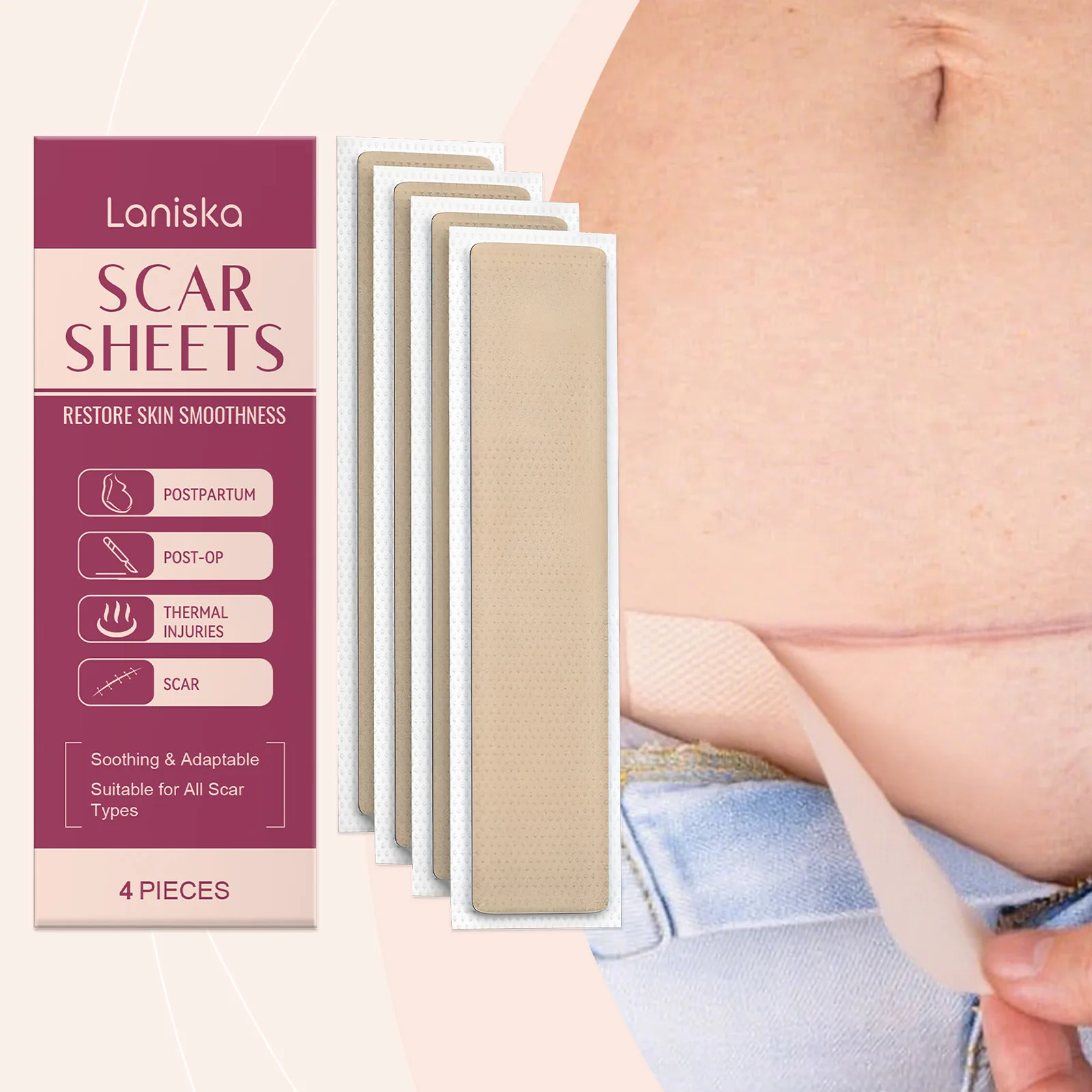 

3 коробки силиконовых листов для шрамов — медицинский класс, многоразовая лента для шрамов для Kaloid, средства уменьшения шрамов, хирургических шрамов, таблеток для живота