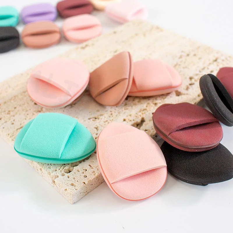 Mini Finger Cushion Puffs 10Pcs Latex-Free Lightweight Air Cushion Powder Puffs for Short Trip Makeup Touch Up