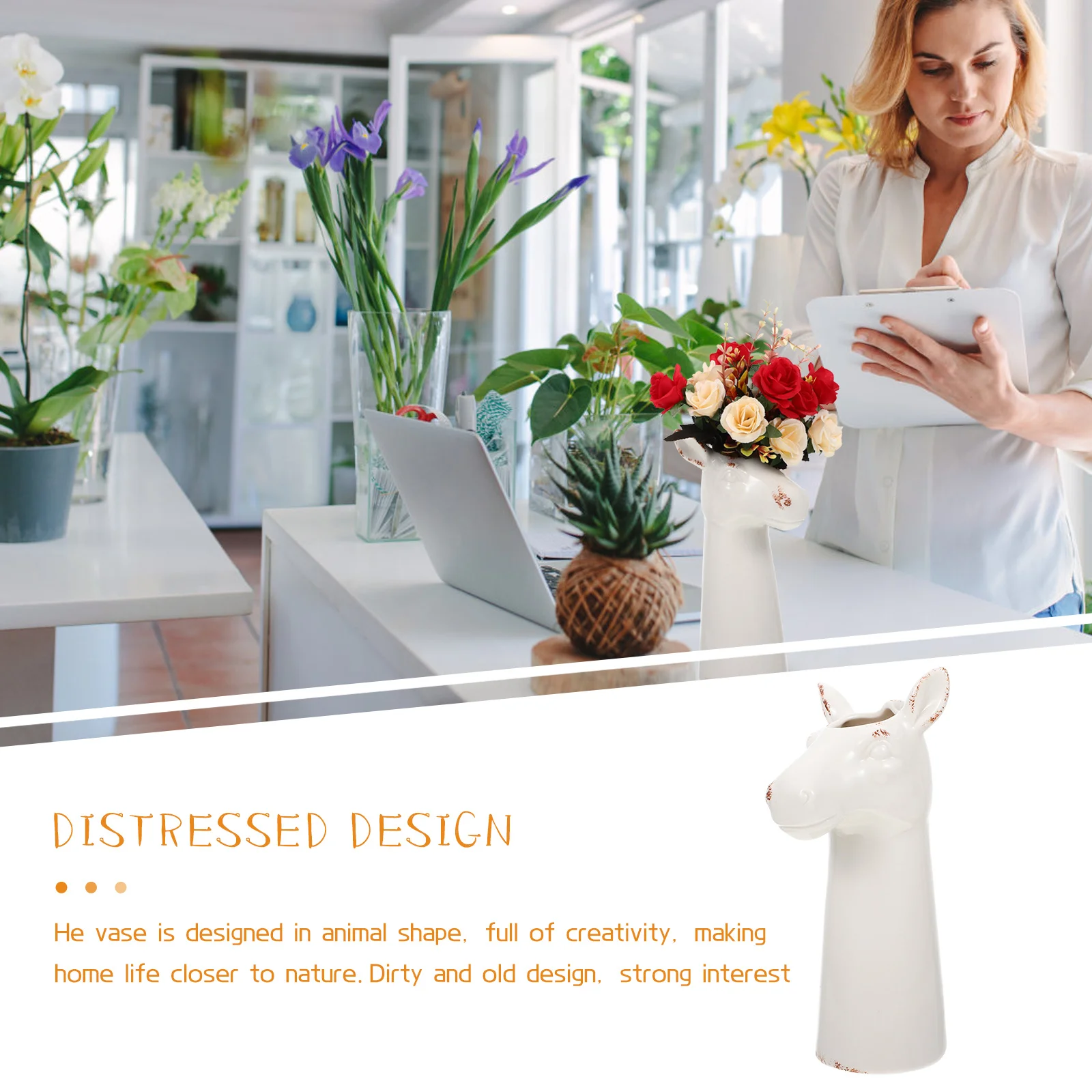 

Ceramic Zebra Vase Modern Style Floral Vase Flower Arrangement Table Decoration Home Decor Desktop Dried Flower Pot