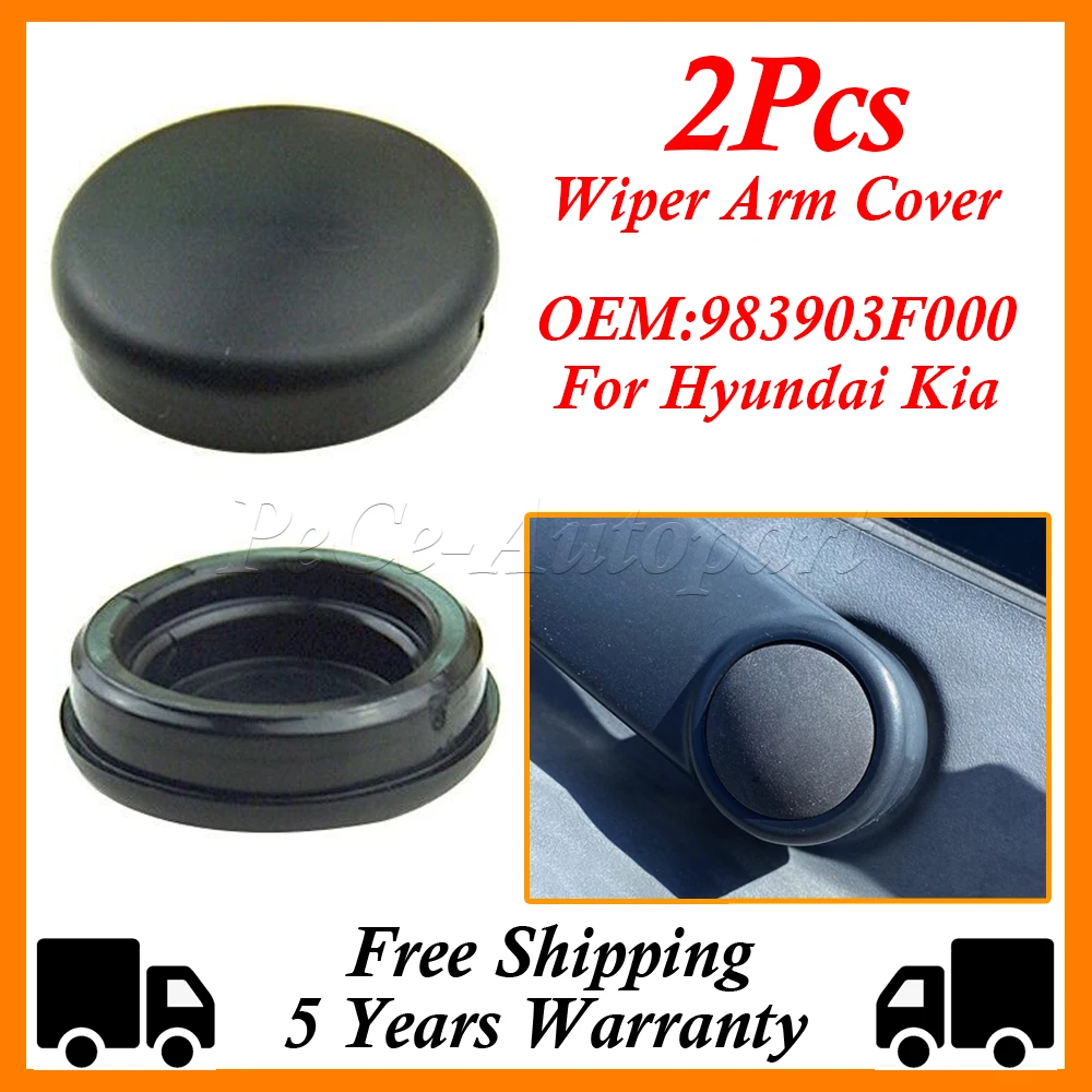 2Pcs Car Front Wiper Washer Arm Nut Cover Cap For Hyundai Kia Ceed Cee\'d ED Optima Picanto Sorento Soul Carens Cerato 983903F000