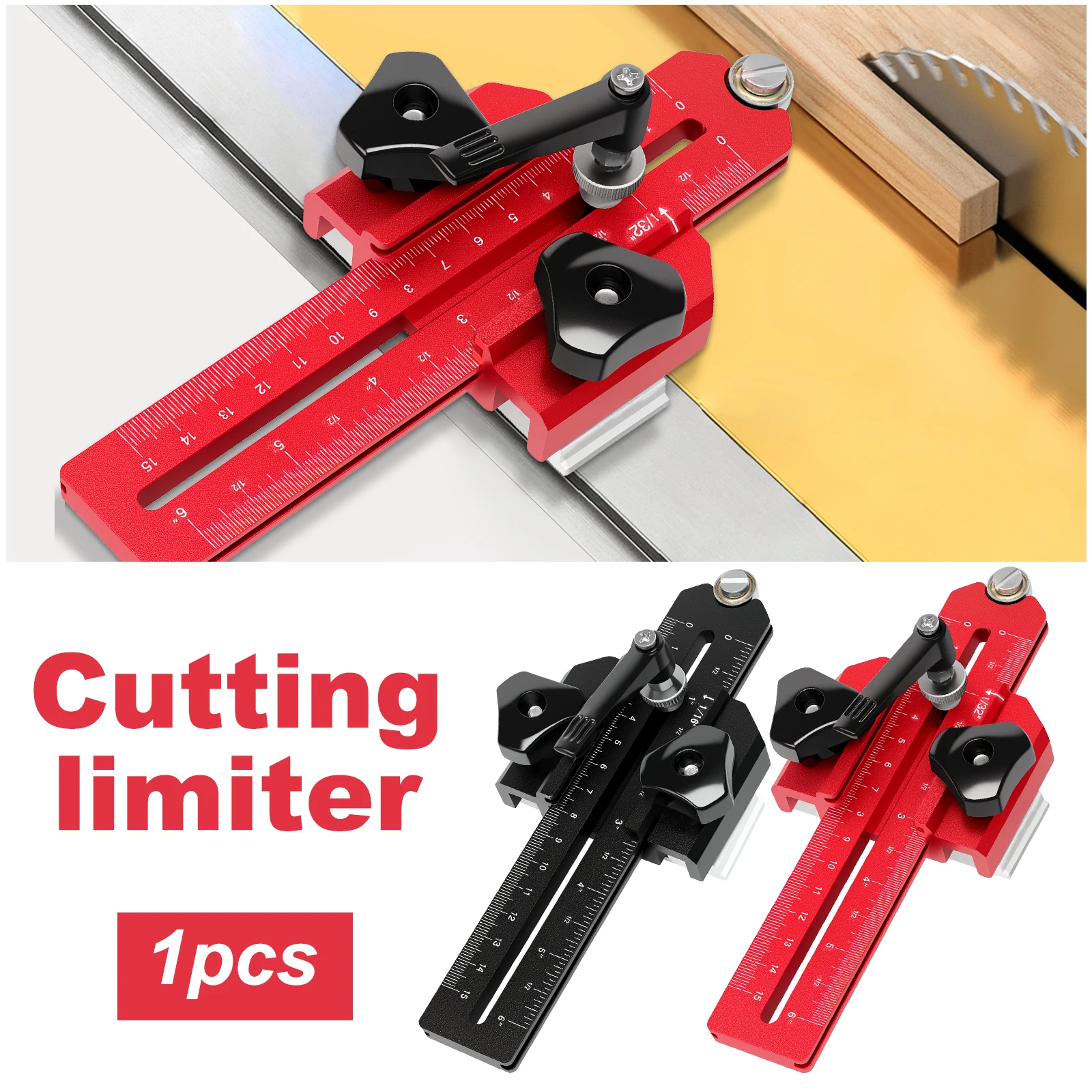 

Thin Rip Jig Aluminum Alloy Narrow Strip Cuts 3/8"x3/4" T Slot Fast Table Saw Jig Guide Fits for Table Saw Band Saw Router Table