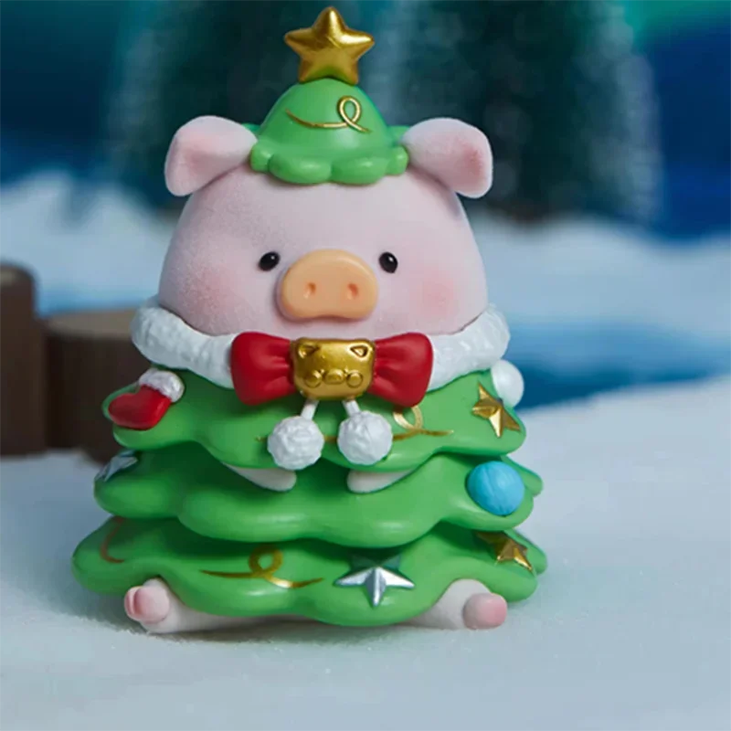 LuLu Pig Christmas Town Series Blind Random Box Toys Tide Play Surprise Box Guess Bag Kawaii Desktop Model Girls Gift Decoration