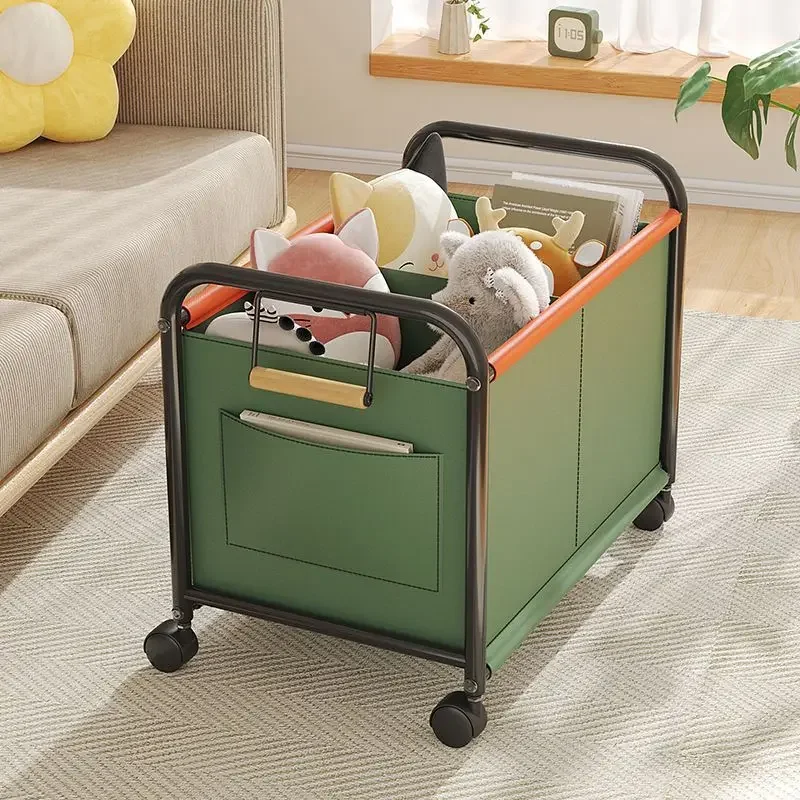 

Trolley Storage Box High Capacity Home Living Room Toys Snacks Books Storage Rack Bedroom Clothing Quilt Debris Organizer