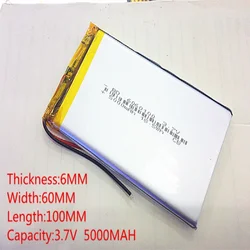 Polymer lithium ion battery 6060100 3.7V 5000MAH can be customized wholesale CE FCC ROHS MSDS quality certification