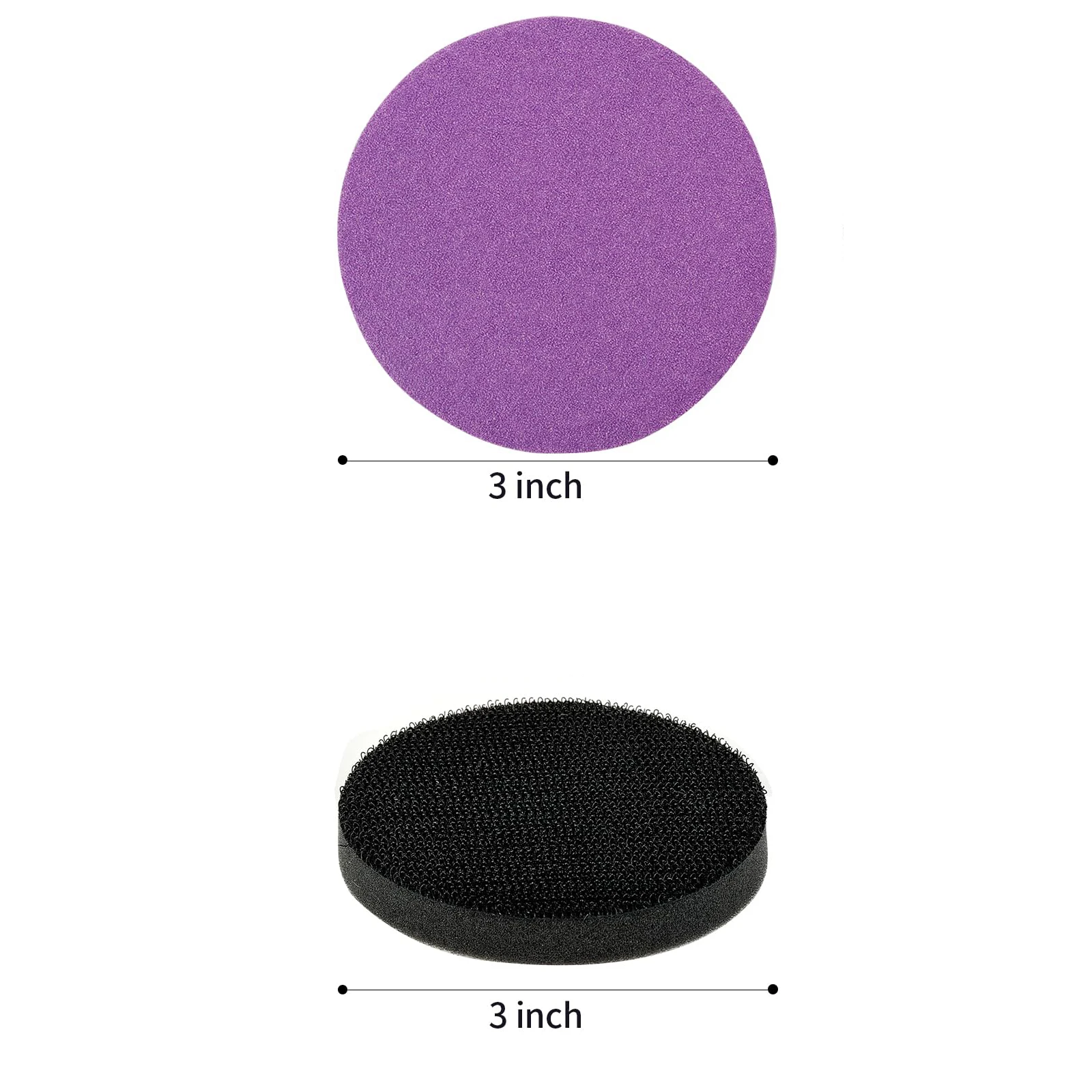 3 Inch Purple Wet and Dry Sandpaper 41 Pcs with Hook and Loop Interface Pad for Sanding Drywall Prepping Surfaces Painting Car