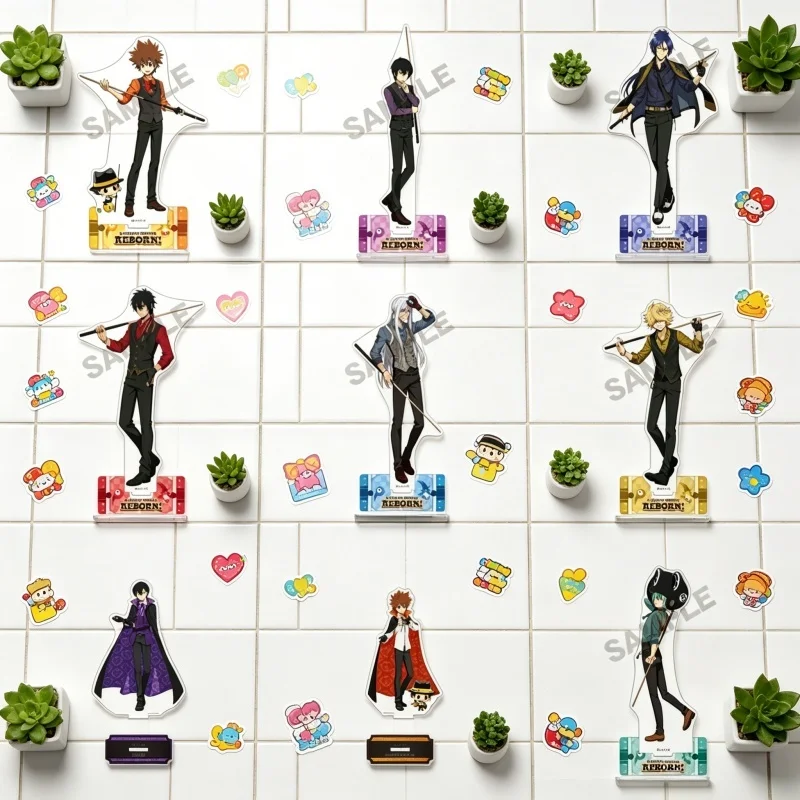 Anime Family Teacher Acrylic Figure Stand Model Plate Sawada Cosplay Keychains 15cm Toys Bedroom Decoration Desktop Ornament