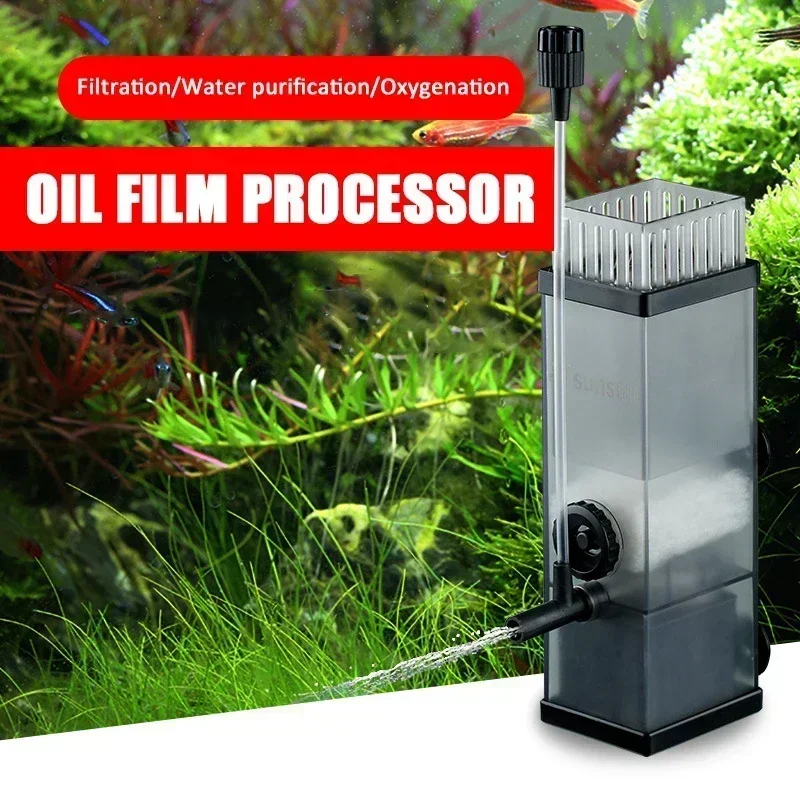 

Aquarium Filter Surface Skimmer Oil Film Remover Fish Tank Water Air Oxygen Adjustable Water Pump Oxygenation Pump Filter Sponge