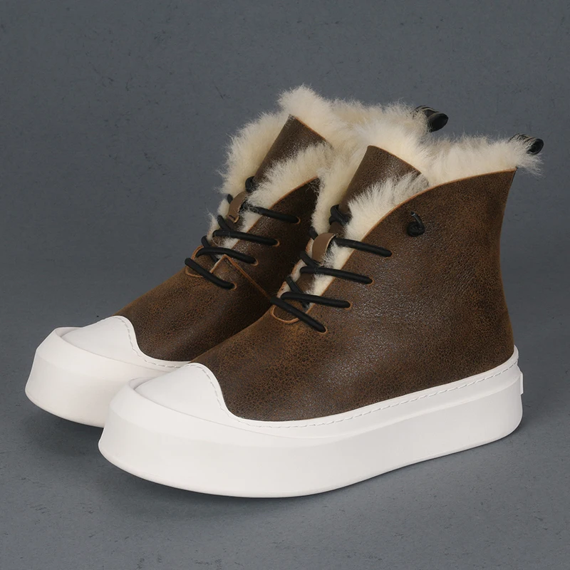 

New Winter Sheepskin And Fur Integrated Warm And Cold-proof Leisure comfortable Snow Boots With Thick Soles, Heightening,