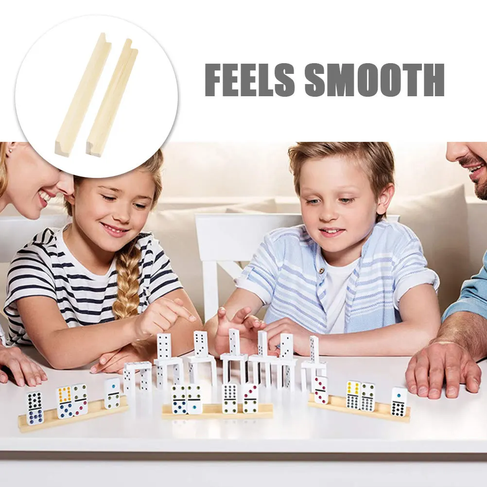 8 Vassoi in Legno per Domino, Robuste Basi in Legno per Carte e Tessere, Facile Conservazione, Supporto da Tavolo, Accessorio per Giochi