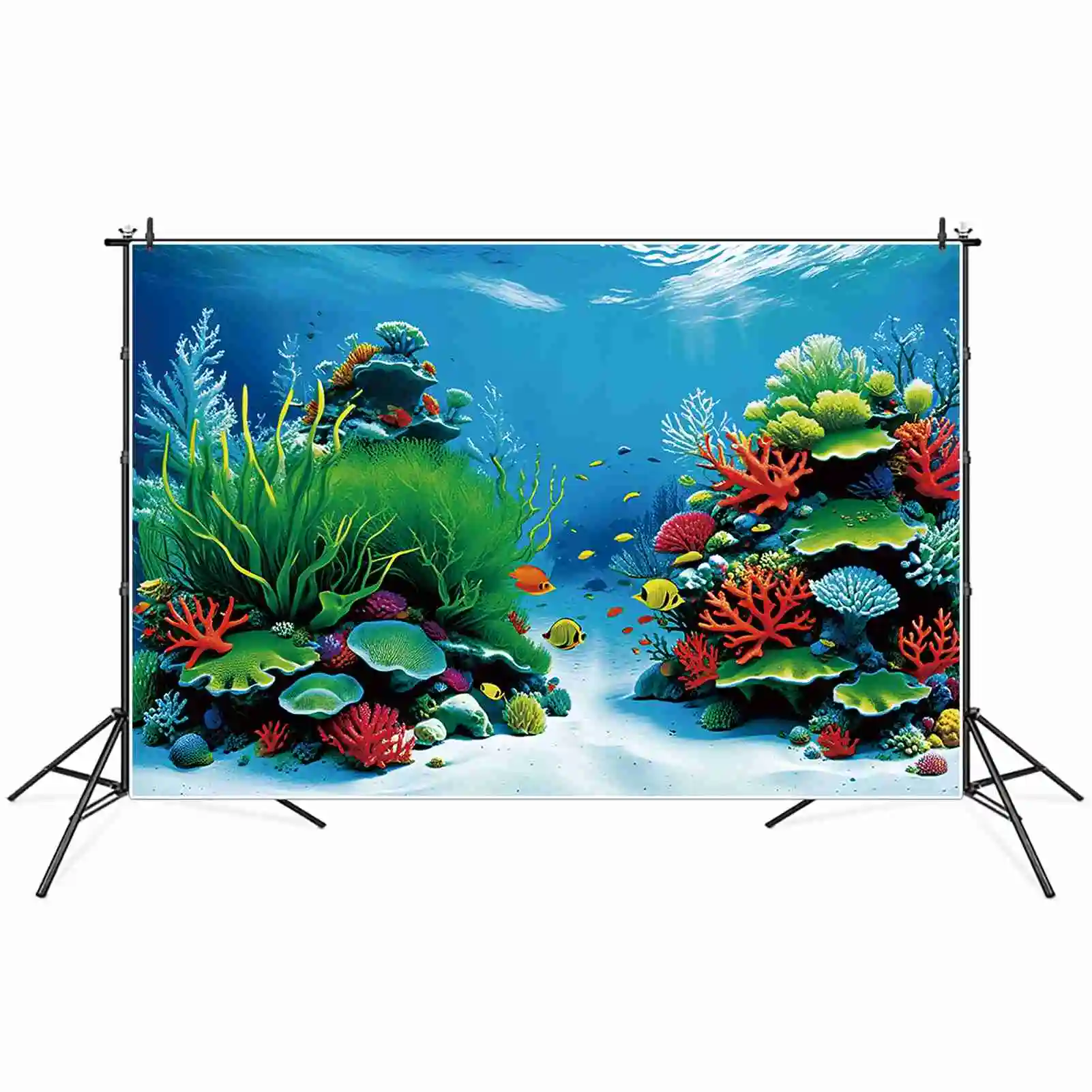 MOON.QG Summer Sea Water Holiday background Boy Red Coral Green Grass Blue Ocean sfondi decorazione per feste forniture per fotochiamate