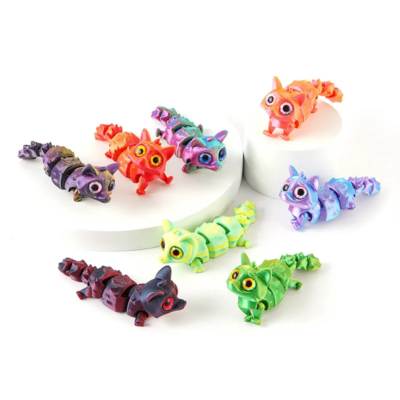 3D Printing Short-legged Puppy Figures Toys Multi-joint Movable Simulation Eyes For Desktop Accessories Living Room Decoration