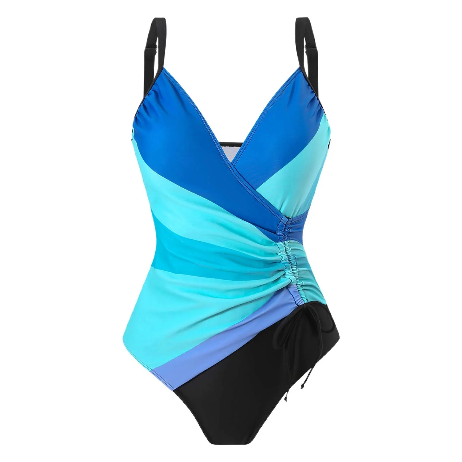 Costume da bagno intero stampato da donna che raccoglie bikini dimagrante sexy con scollo a V push up costume da bagno con controllo della pancia costume da bagno da spiaggia per piscina