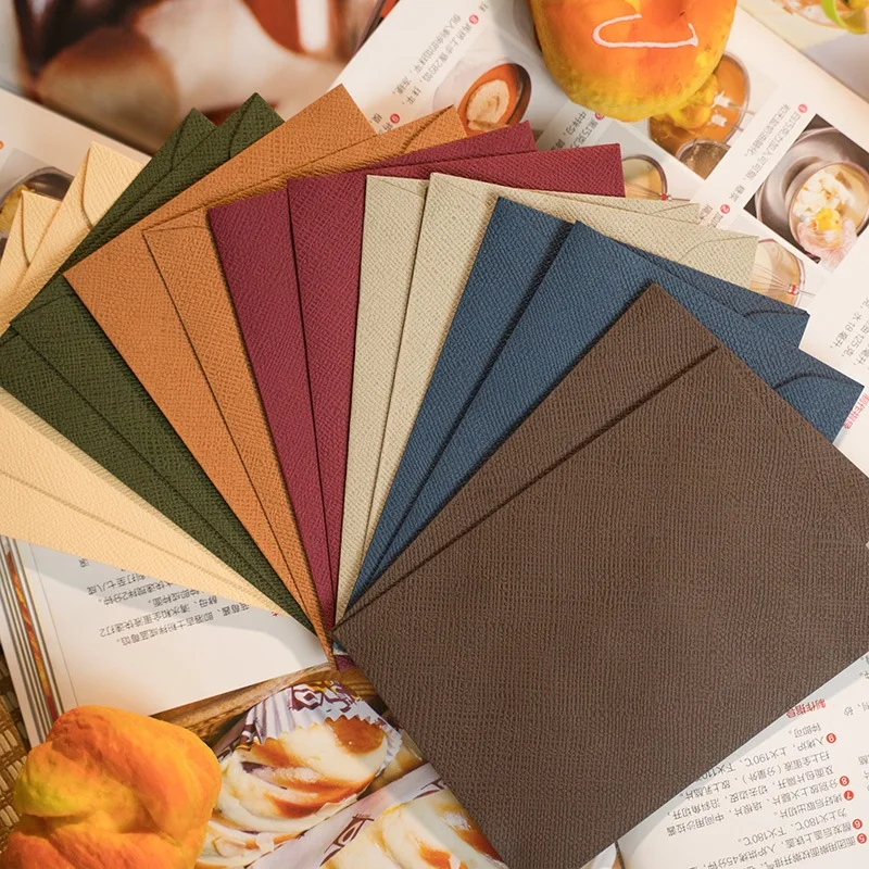 1/5/10PC Vintage Style Linen Envelopes in Off-White And Burgundy for Chinese Card Invitations Postcards 250g High-Quality Fabric