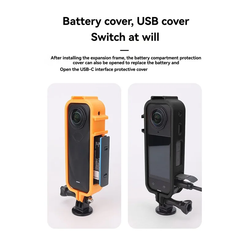 เคสสําหรับ Insta360 X5 กรณีกล้องยิงวงเล็บภูมิทัศน์ยิงวงเล็บกล้อง Accessoriess สีส้ม