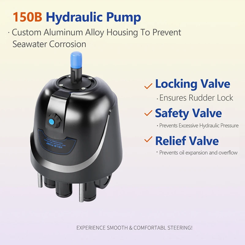 Outboard Hydraulic Steering System 150hp Boat Hydraulic Steering Kit Helm Pump Hydraulic Cylinder 26ft Hose For Single Station