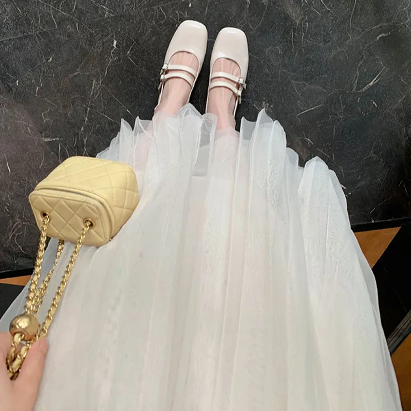 Retro Vierkante Neus Ondiepe Mond Dubbele Rij Rij Rug Holle Neus Sandalen