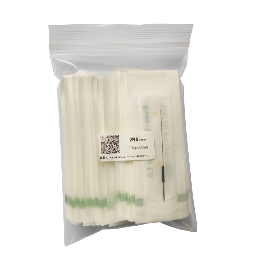 Disposable 2RL Tattoo Needles Round Needles 2R Agulha Size 0.35mmx50mm For Permanent Makeup Machine Microblading Accessories