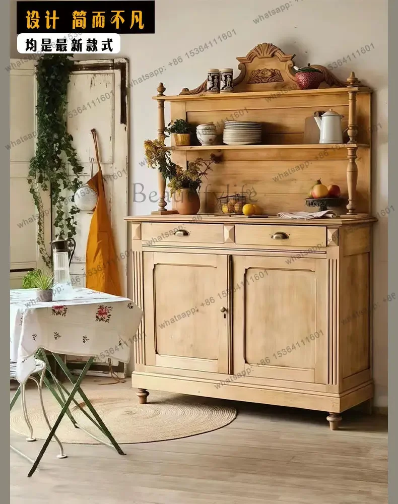 

FG11French retro storage cupboard, high-end ultra-thin solid wood side cabinet