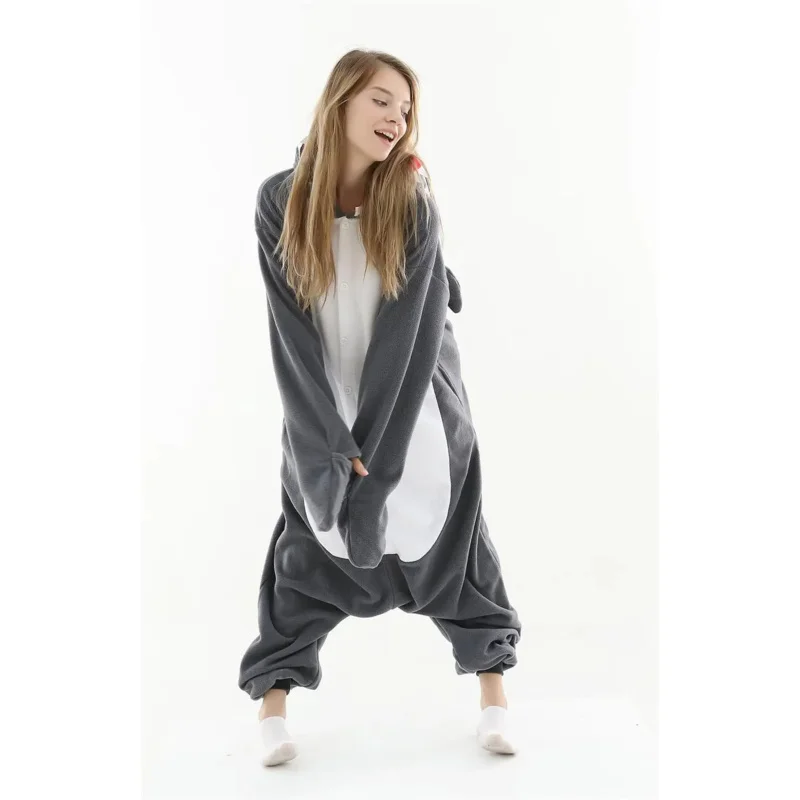 Kigurumi Adult Pyjamas Cosplay Costume Grey Shark Onesie Sleepwear Homewear Unicorn Pajamas Party Clothing Male Pajamas PA9197