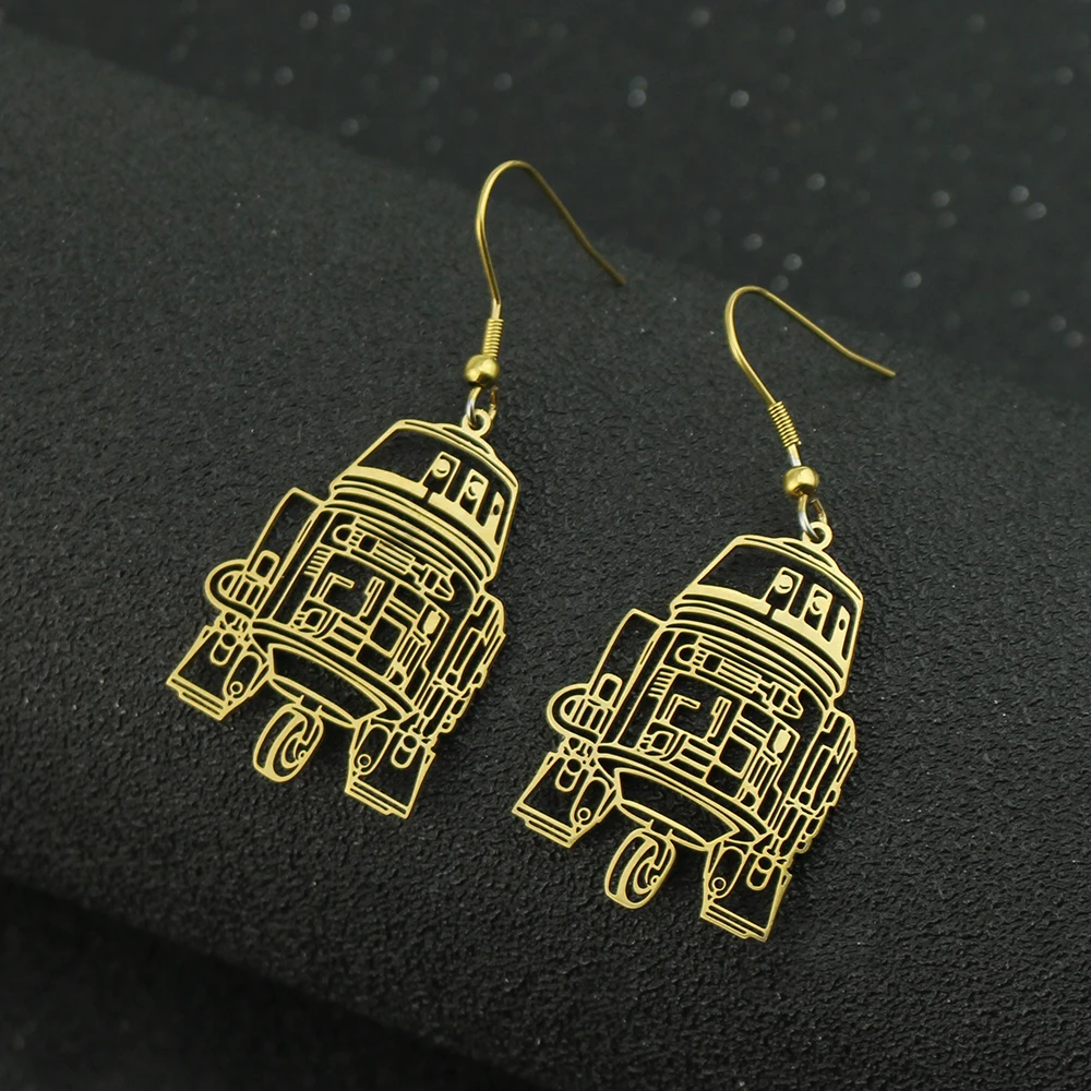 أقراط روبوت من سلسلة أفلام الخيال العلمي ، نوع ، متمرد معدني ، أعمال فنية ، هدايا للجماهير ، اتجاه الموضة #1