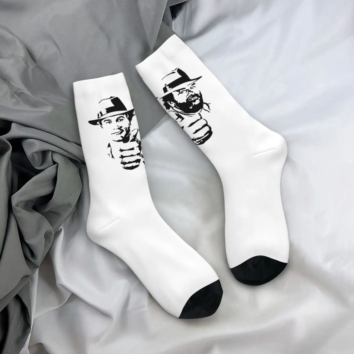 Bud Spencer Und Terence Hill Stockings Printed Retro Socks Winter Non Skid Socks Women Men Cycling Warm Soft Socks