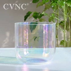 CVNC 6 Inch Natural Cosmic Light Alchemy Clear Quartz Crystal Singing Bowl for Sound Healing and yoga with Free Mallet