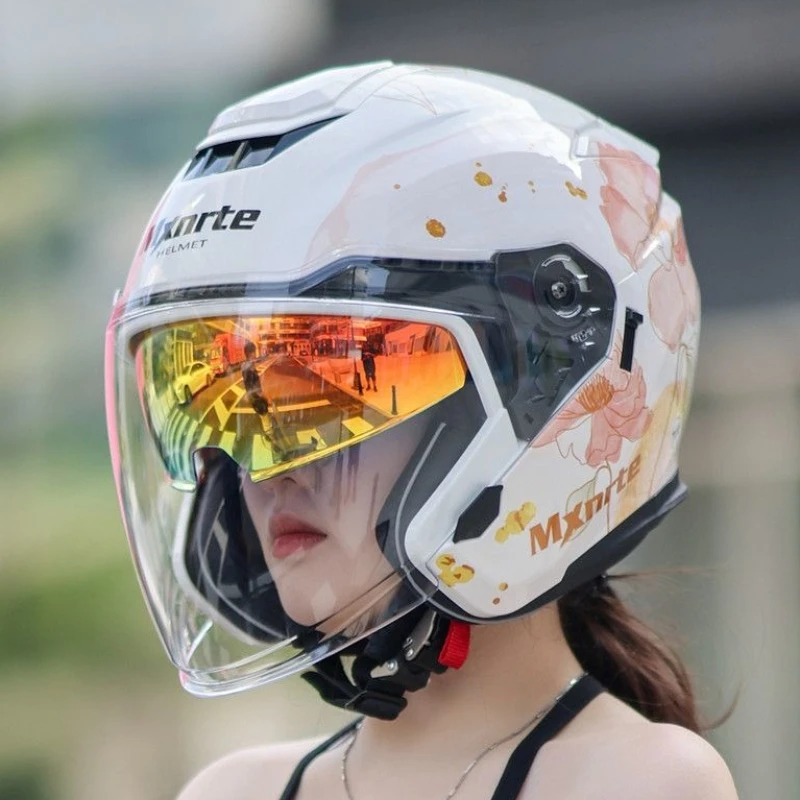 ECE DOT Certification Motorcycle Half Helmet 3/4 Helmet Male Electric Bike Summer Safety Helmet 오픈헬멧 Casco Moto