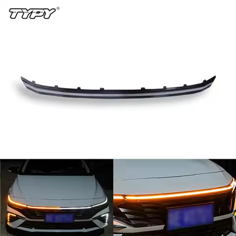 TYPY LED Daytime Running Lights for Hyundai Elantra 2023 2024, 6000K Grid DRL + Steamer Yellow Turn Signals, Start Scan