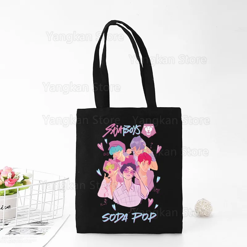 Mira Rumi Joey Huntrix Bolsa de ombro de lona dobrável Bolsa de lona ecológica para compras Bolsa casual para uso diário