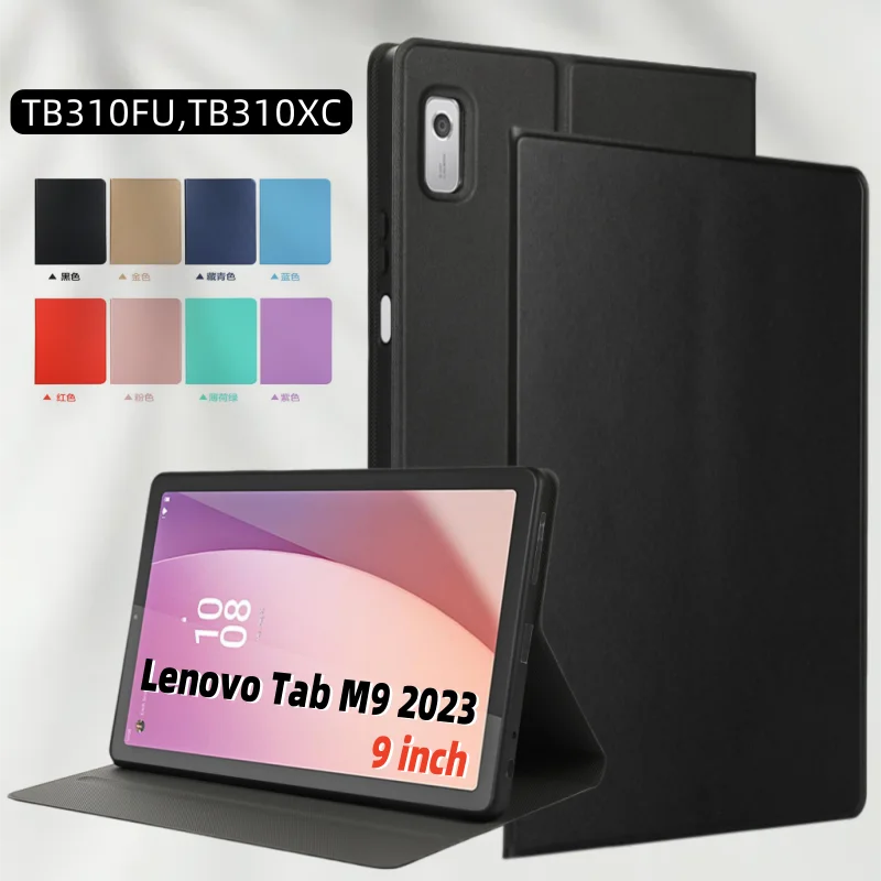 

For Lenovo Tab M9 Case TB310FU Silicone Flip Stand Shell for Lenovo Tab M9 9inch Tablet Cases Auto Wake up and Sleep Cover Funda