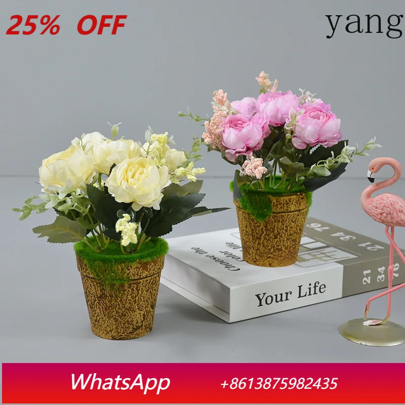 

CX simulation Linglong Peony Bonsai Hotel lobby piano stand decoration coffee shop layout