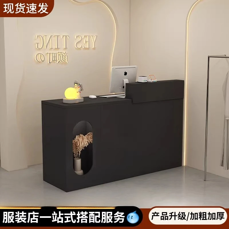 

Clothing store checkout page Simple modern store Small front desk Reception desk Women's clothing store Internet celebrity Black