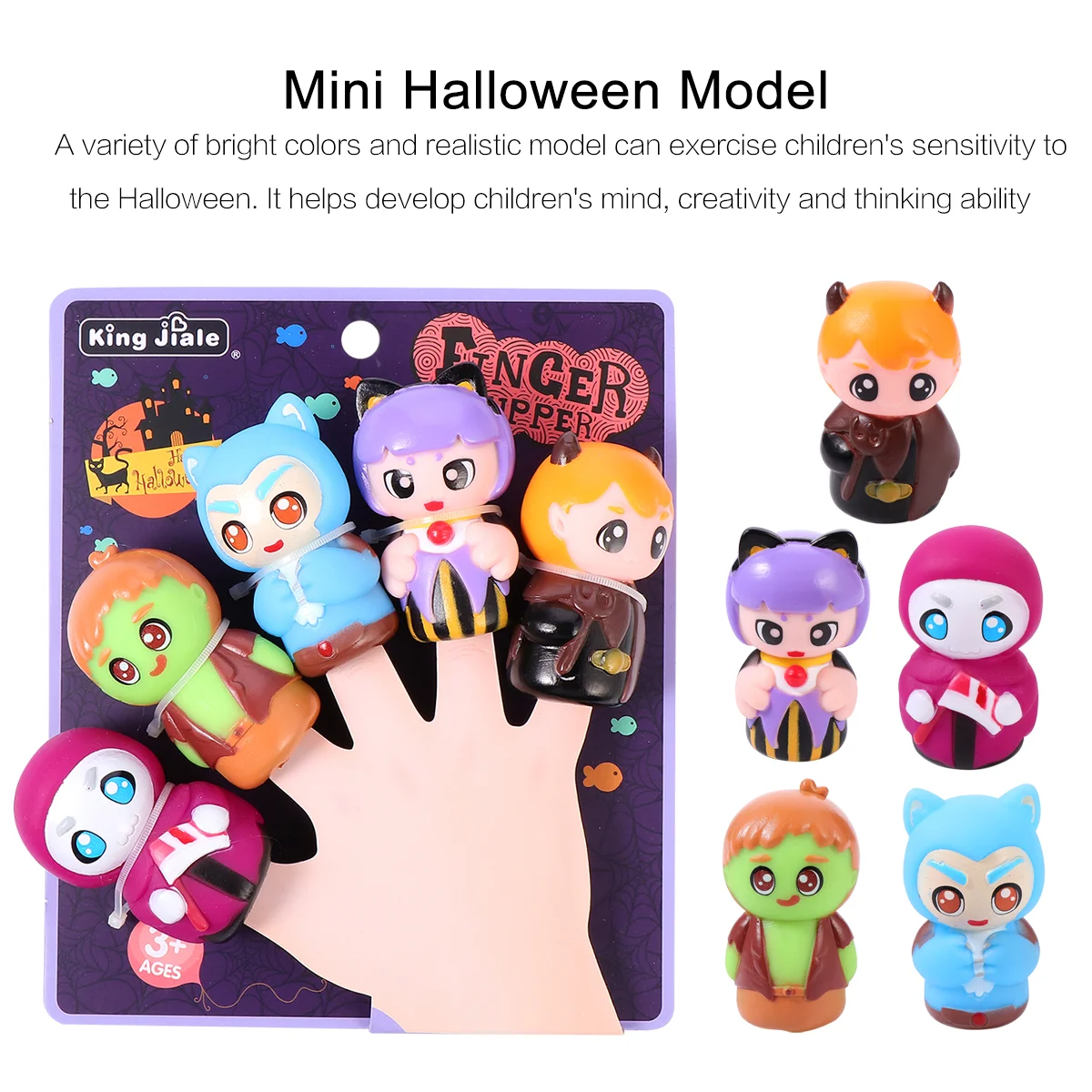 5 sztuk Halloween zabawki na palce lalki ręcznie dzieci edukacyjne dzieci interakcja rodzic-dziecko Mini Model kreskówka dla dzieci