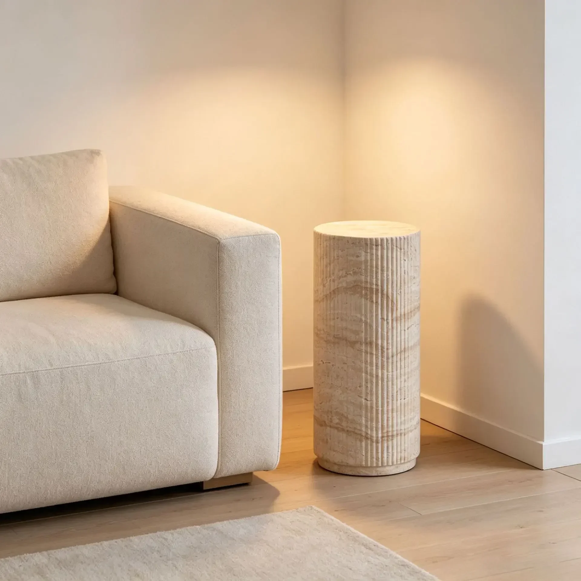 J13 retro travertine texture edge few home living room creative decoration ornament balcony high flower pot base