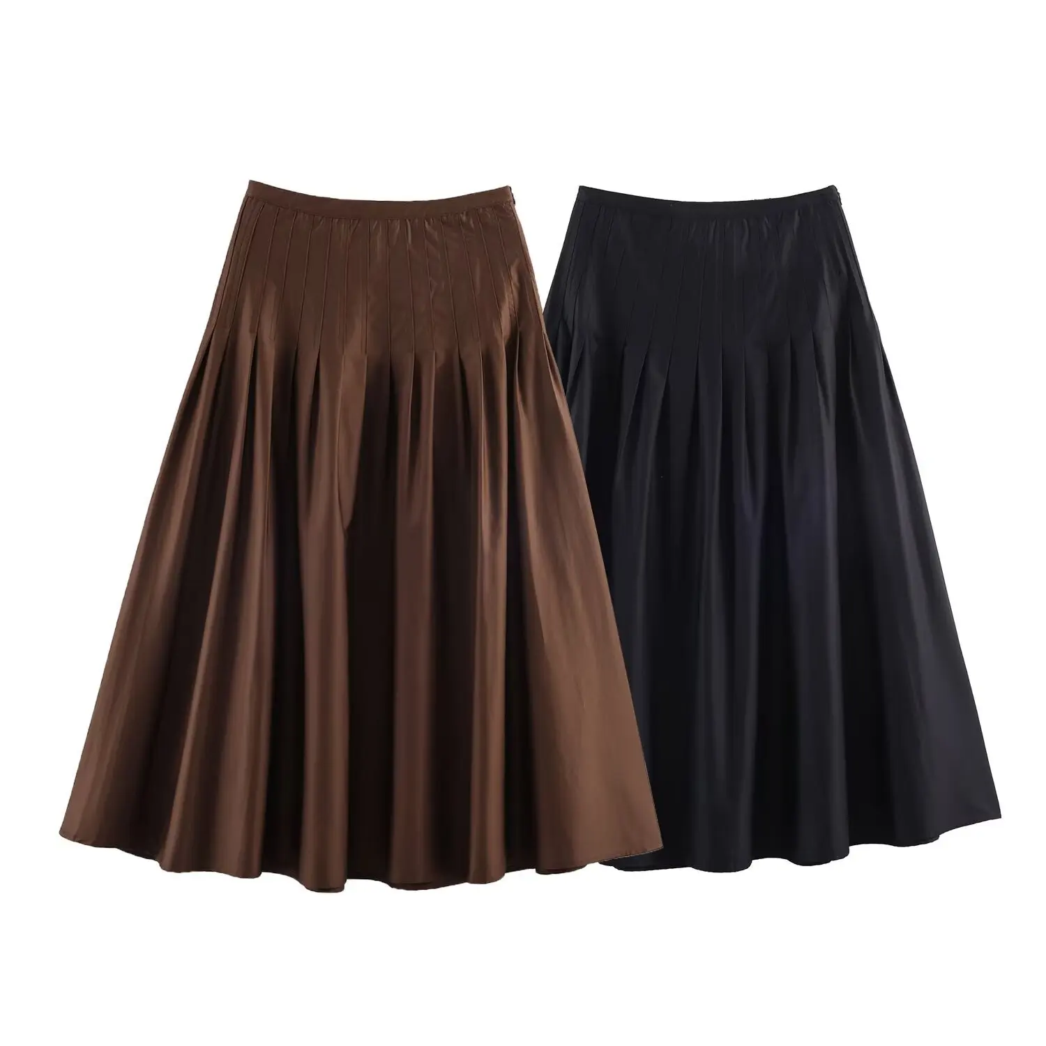 Women's Fashion Pleated Midi Skirt   TW0B