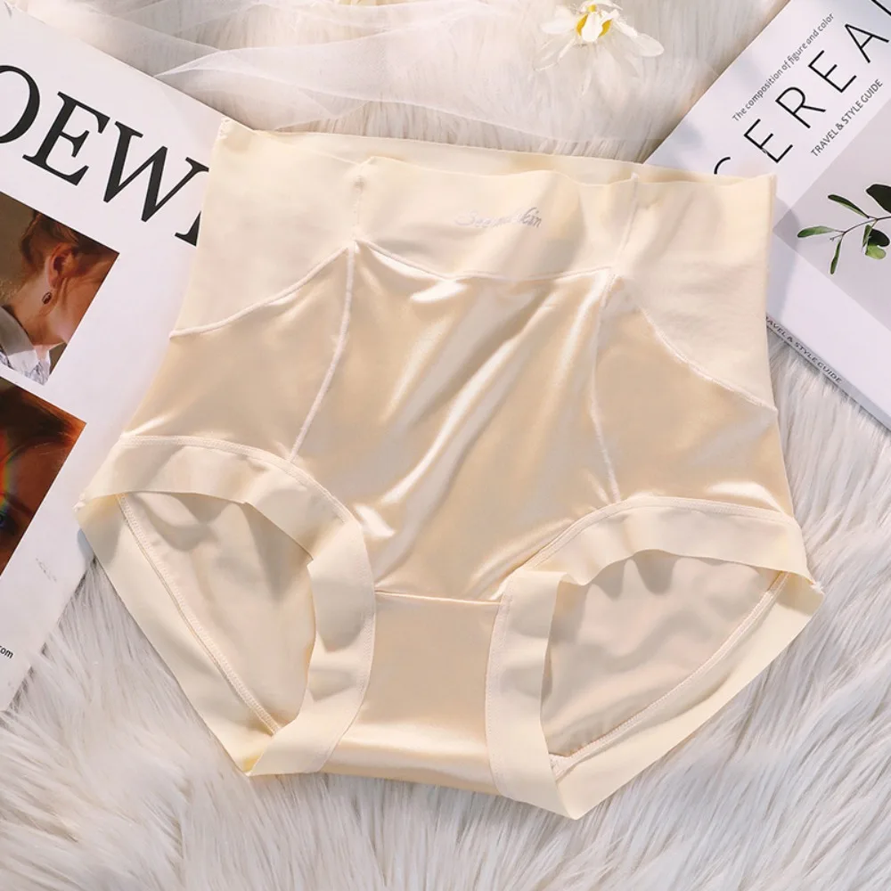 Comfortable Japanese Silk Lingeries Solid Color For Girls Korean Underwear Satin Plus Size Briefs Women Panties DIY