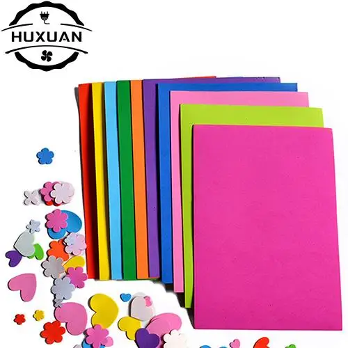 10pcs 10 Colors A4 Thick Multicolor Sponge Foam Paper Fold Scrapbooking Paper Craft DIY Handcraft Flower Prop Party Christmas