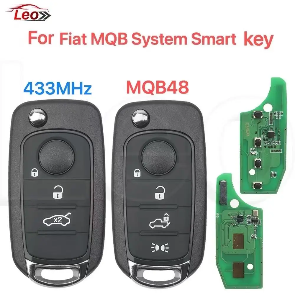 Leo For Fait TIPO Toro 500X Nuovo Grazie Smart Remote Flip Key SIP22 Blade 433Mhz MQB48 2ADPXFI5AM433TX Can Cut the Blade
