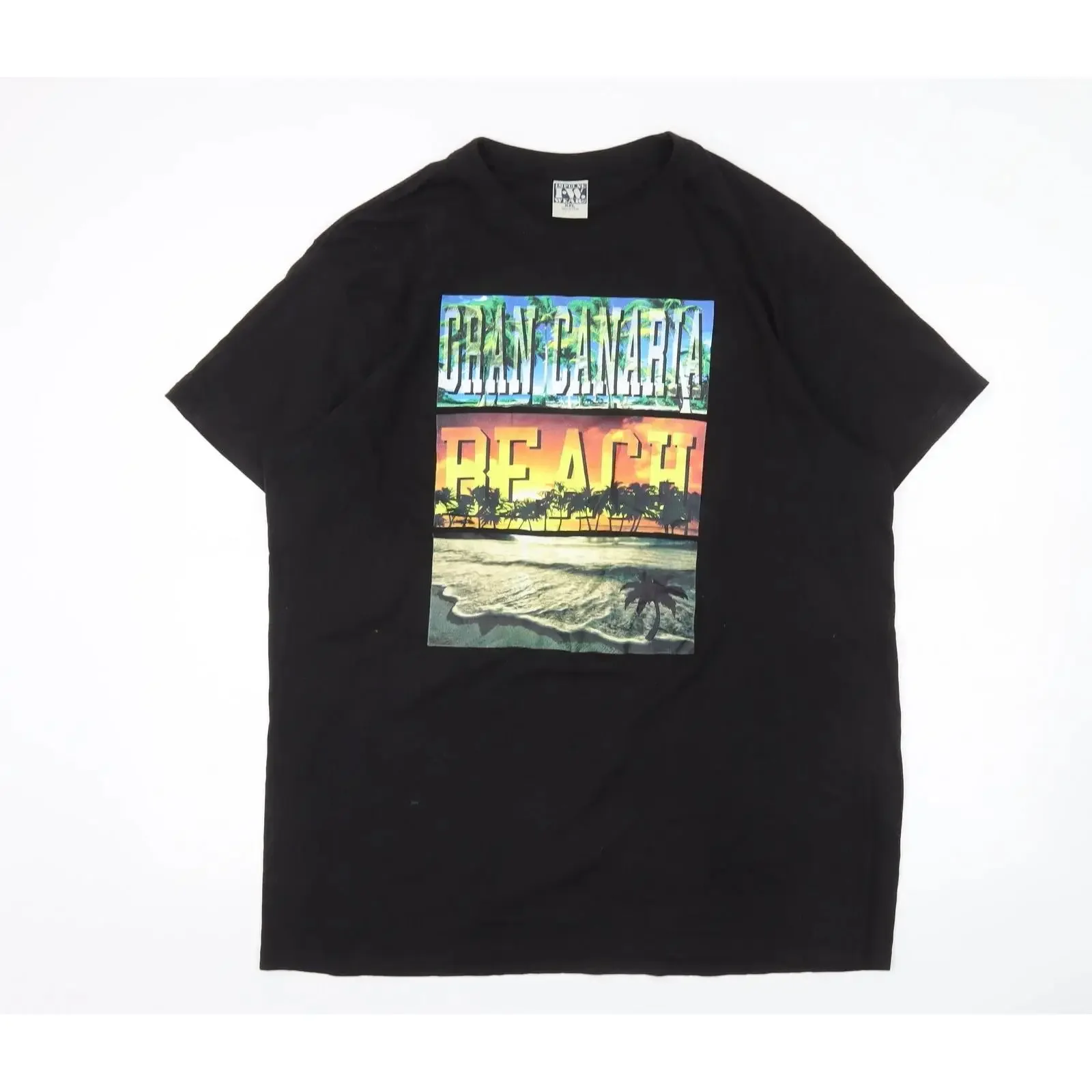 Impulse Wear Herren T Shirt schwarz 2XL Gran Canaria Strand Grafik vintage Washed fashion designer clothes Stylish homme