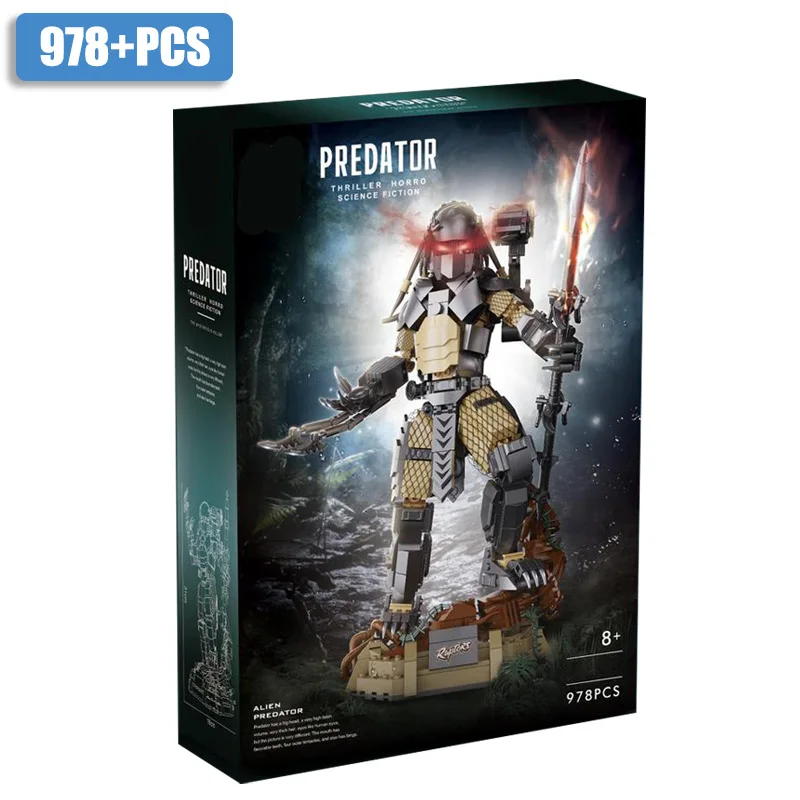 Creatieve MOC Predator Alien Figuren Bouwstenen Bricks DIY Alien Warrior Assemblagemodel Speelgoed voor kinderen Volwassen jongens Geschenken