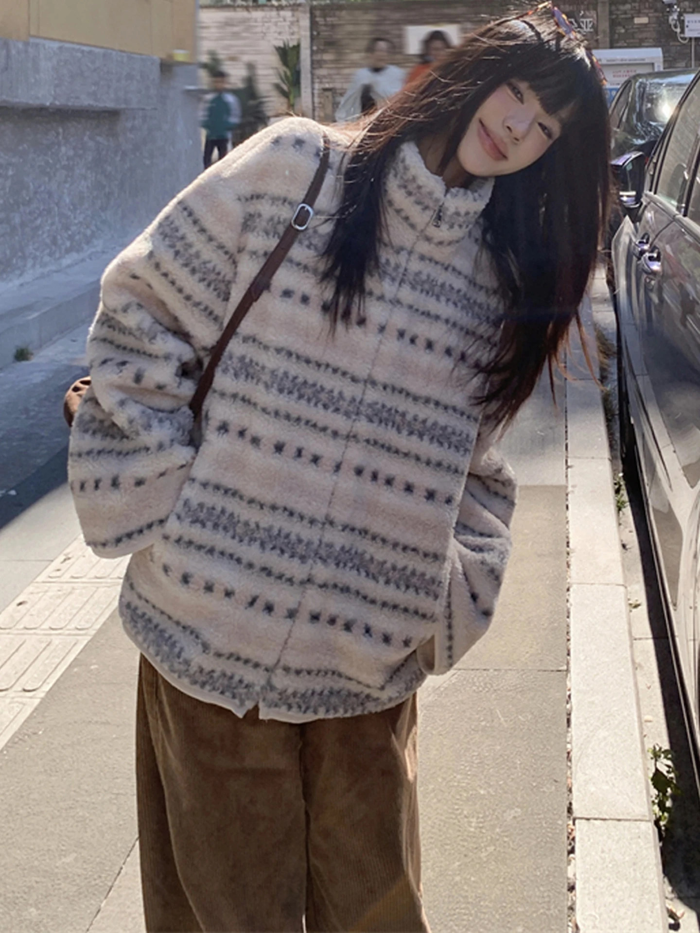 

Зимнее пальто больших размеров в корейском стиле с воротником-стойкой, мехом из овчины, утепленное, длинное, на молнии, повседневное, для работы