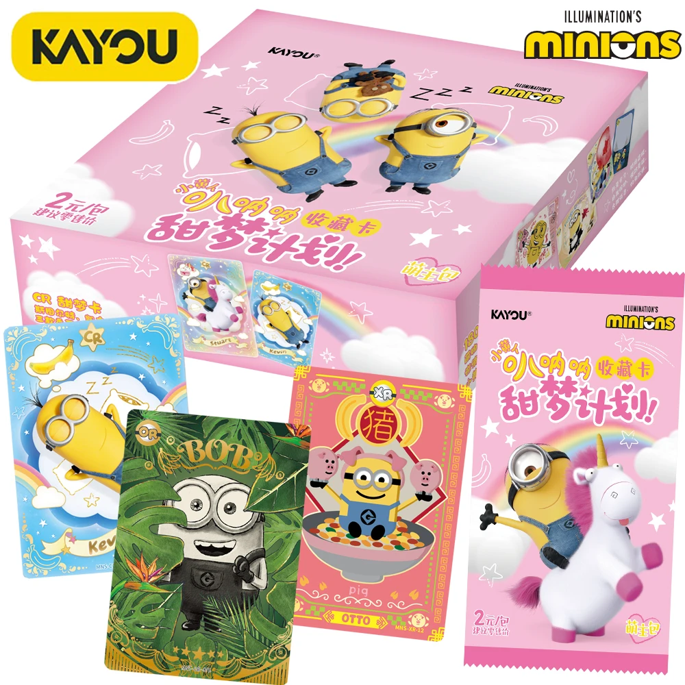 

Kayou Genuine Minions Collection Cards Comedy Animated Movie Cartoon Protagonist Lucky Hidden Rare Sweet Dream Cards Kids Gifts