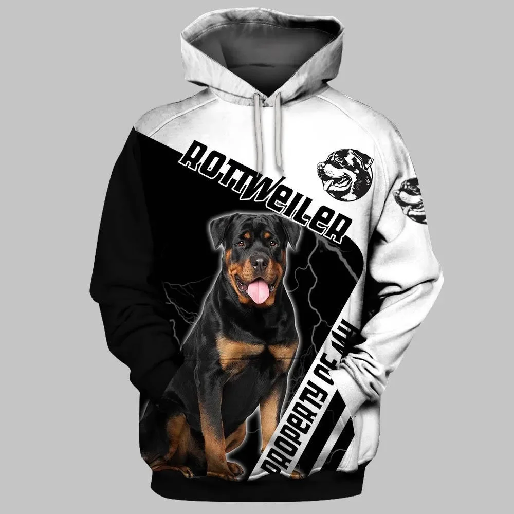 

HX Rottweiler толстовки с 3D графикой собственность моей черной молнии толстовки с вышивкой Harajuku карманная мужская толстовка