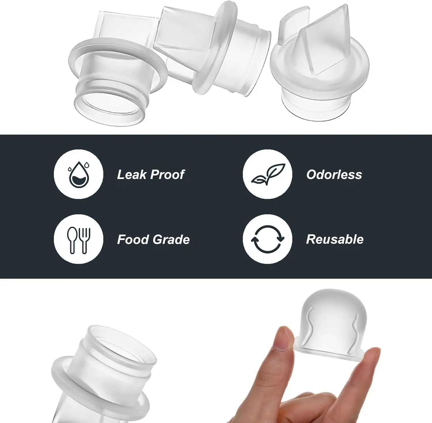 วาล์ว Duckbill และไดอะแฟรมซิลิโคนเข้ากันได้กับ BabyBuddha, Zomee Z1/Z2 และ Motif Medical Twist Breast Pumps เปลี่ยน