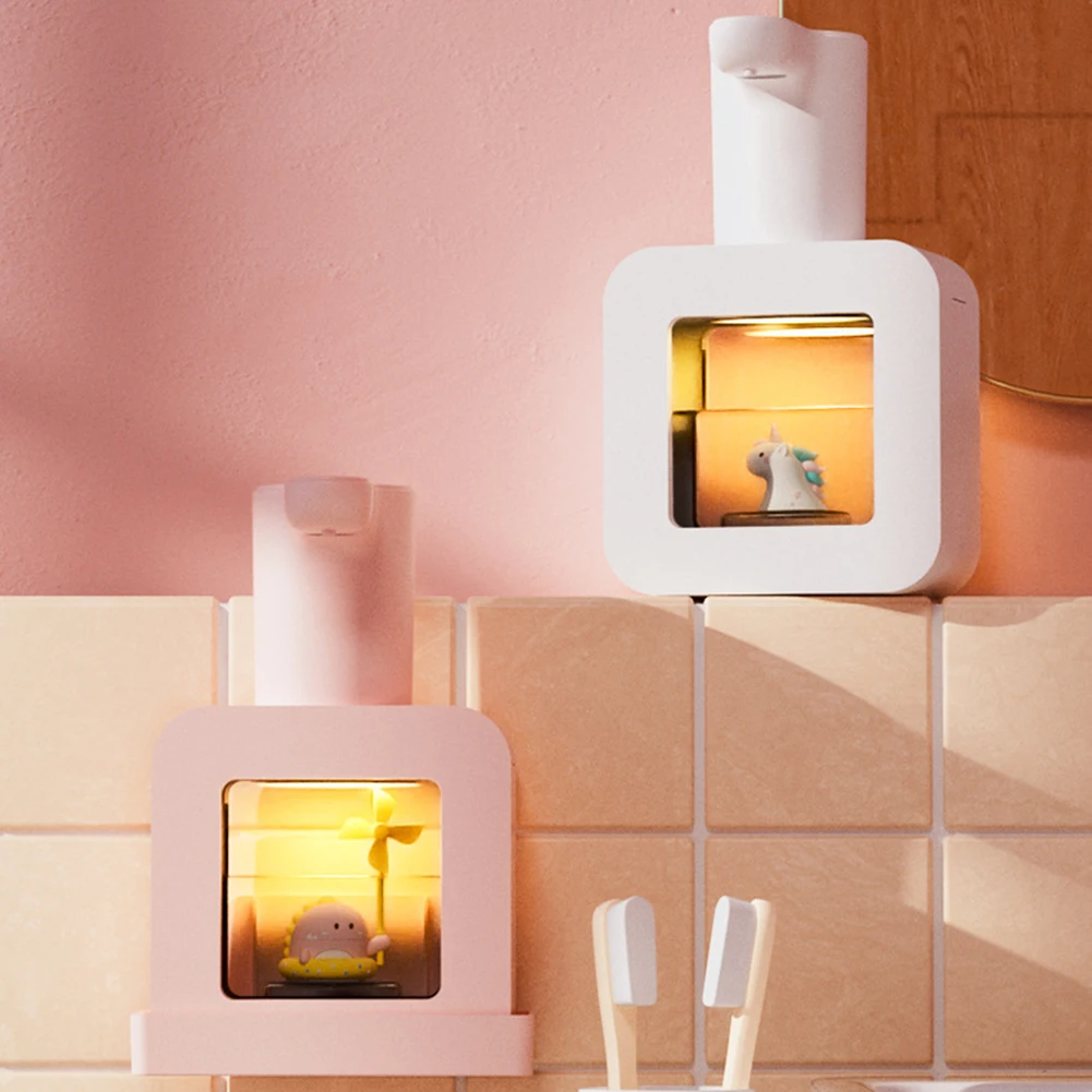 

Cartoon Cute Pet Foam Soap Dispenser USB Charging Liquid Foam Dispensers Wall Mounted Touchless Sensor for Bathroom School