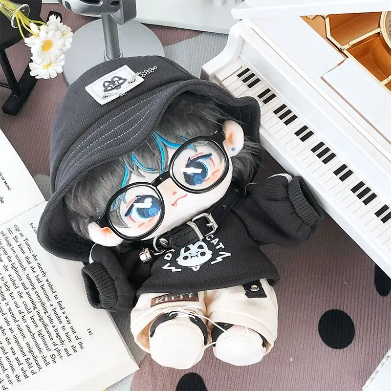 20cm tidak ada atribut kucing Iblis Kawaii Keren Anak laki-laki tampan topi Set kostum boneka lembut berubah pakaian Cosplay hadiah Natal