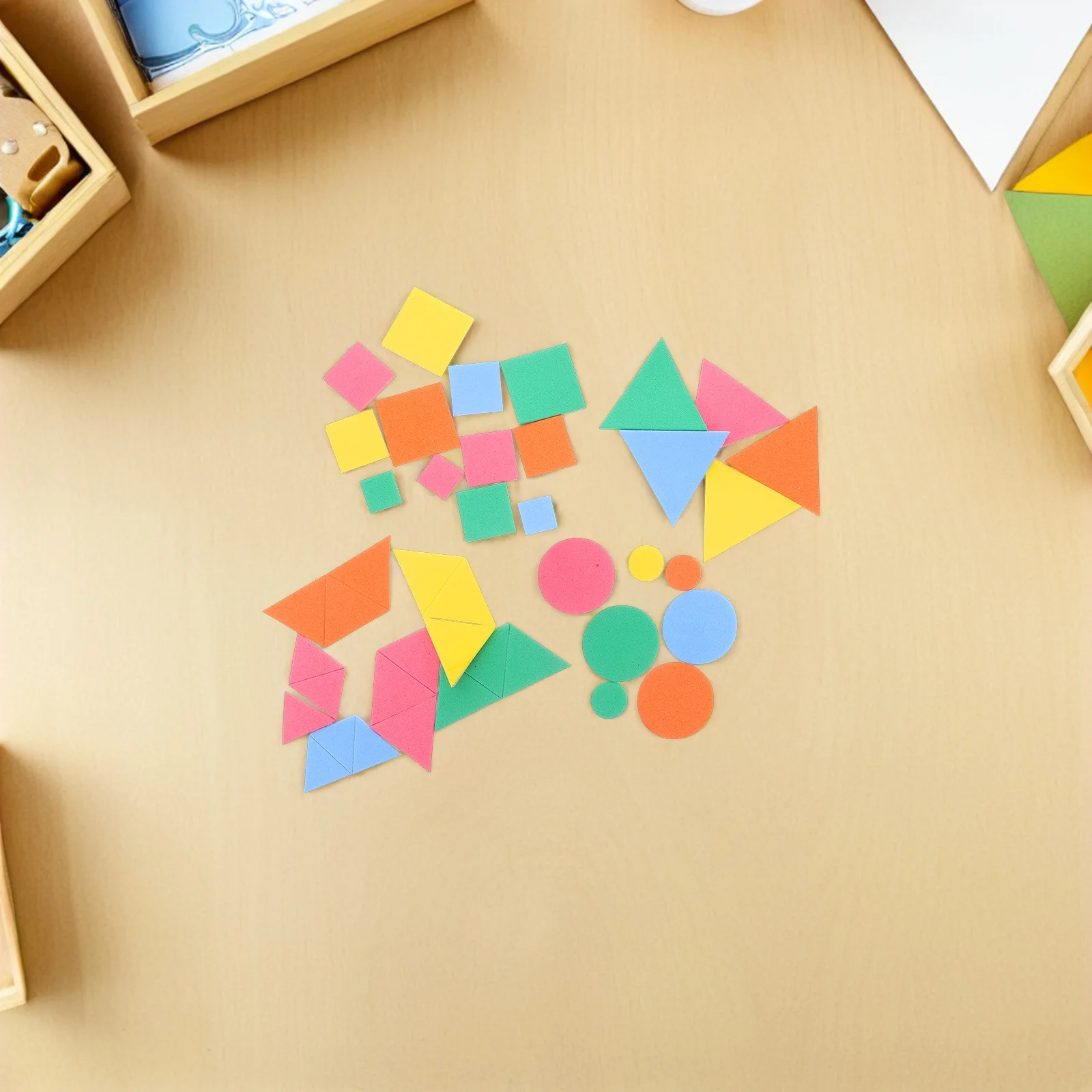 

1500Pcs Geometric Shapes Stickers Self Adhesive Eva Foam Kids Scrapbooking Craft Supplies DIY Project Decals Geometric Shapes