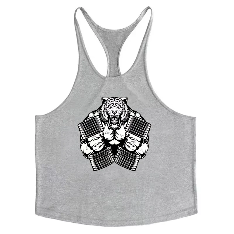 سترة رياضية سترينجر جديدة للرجال لعام 2025 - نمر - بدون أكمام لكمال الأجسام تحت عنوان، مقاس نحيف يسمح بالتهوية للياقة البدنية والتمرين