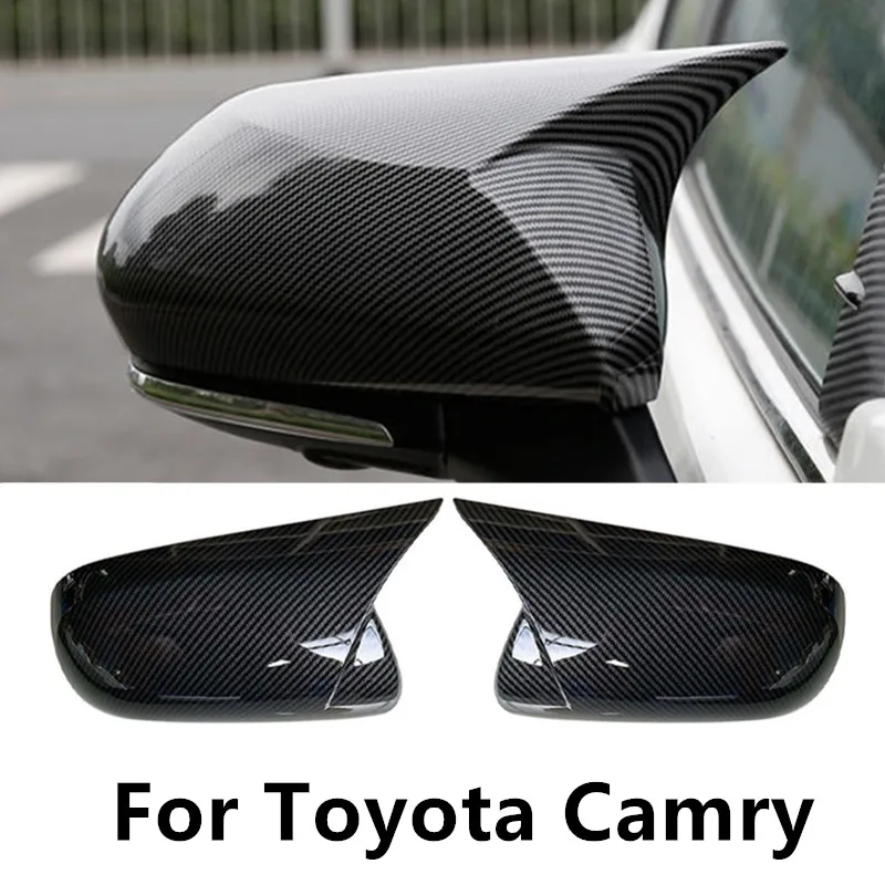 

Car Mirror Decorative Cover Case Trim Shell Housing carbon fiber For Toyota Camry 2017-2024 Auto Accessories